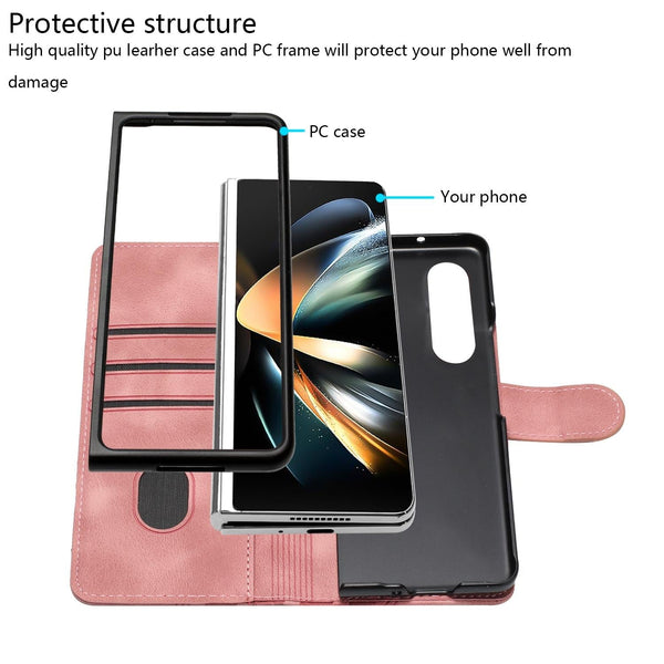 For Samsung Galaxy Z Fold4 5G Embossed Elephant Head Phone Case With Lanyard Light Purple Cases Covers & Skins