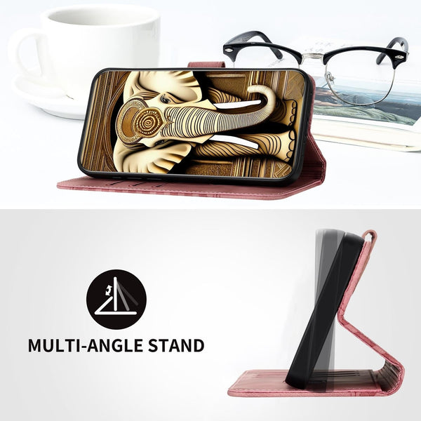 For Samsung Galaxy Z Fold4 5G Embossed Elephant Head Phone Case With Lanyard Light Purple Cases Covers & Skins