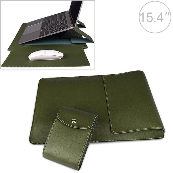 15.4 Inch Laptop Sleeve Leather Case With Small Storage Bag Black Laptop Cases & Bags