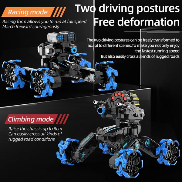 Remote Control Water Bomb Car Dual Four Wheel Battle Blooming Tire Spray Blue Rc Model Vehicles