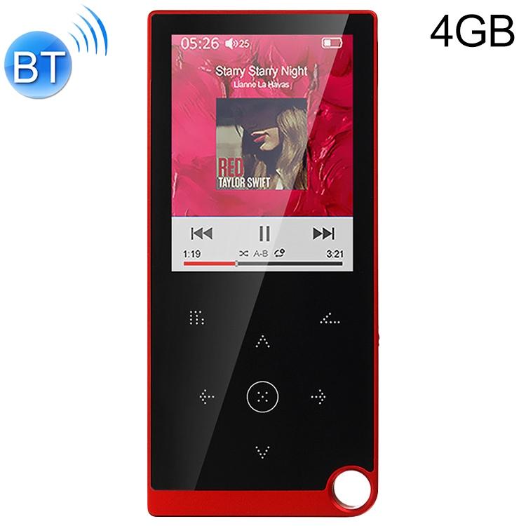 2.4 Inch Touch Mp4 / Mp3 Player 4Gb Memory Bluetooth E Book Alarm Timer Red Ipods & Mp3 Players
