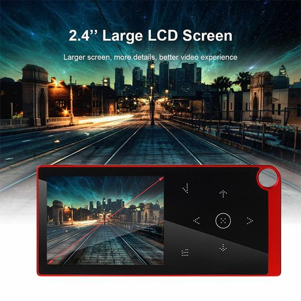 2.4 Inch Touch Mp4 / Mp3 Player 4Gb Memory Bluetooth E Book Alarm Timer Red Ipods & Mp3 Players