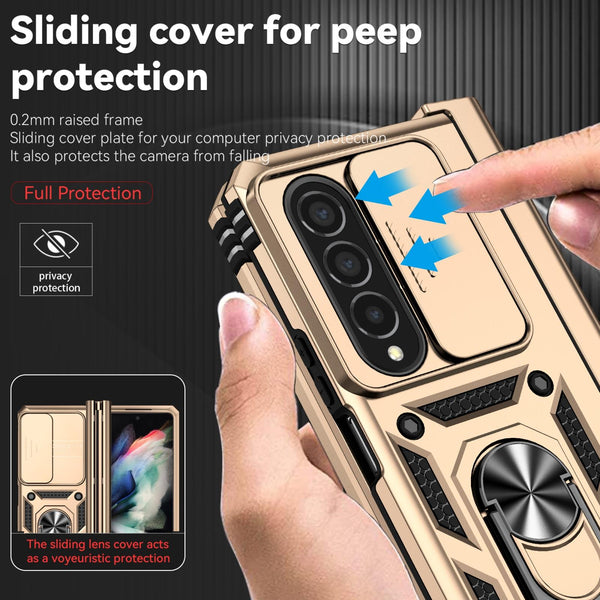 For Samsung Galaxy Z Fold4 5G Secure Sliding Case Black Cases Covers & Skins