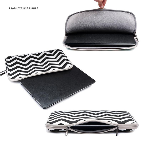 13 Inches 13 Wavy Pattern Notebook Liner Bag Design Gray Laptop Cases & Bags