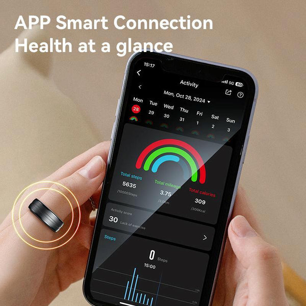 Smart Health Ring Temp Heart Rate Bp Reminder 65Mm Smart Watches