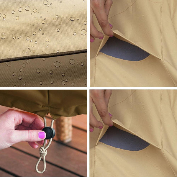 Waterproof Bbq Cover With Sundry Bag Oxford Cloth 170X61x117cm Beige Parts & Accessories