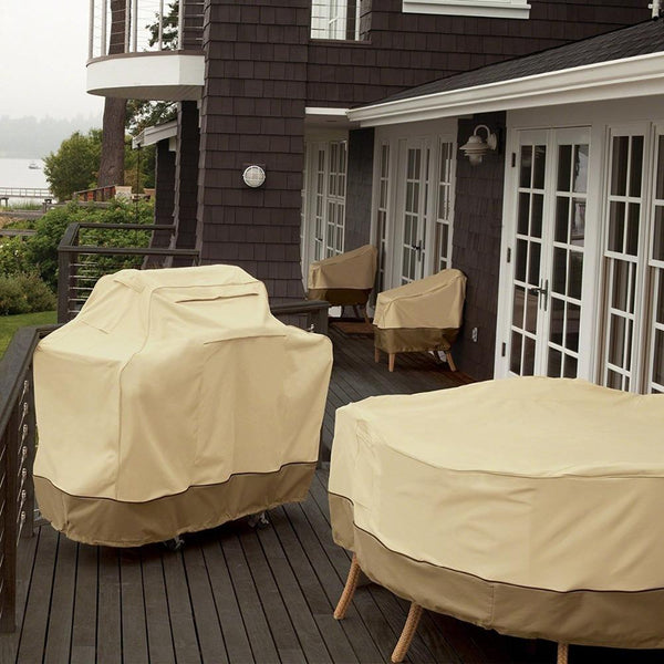 Waterproof Bbq Cover With Sundry Bag Oxford Cloth 170X61x117cm Beige Parts & Accessories