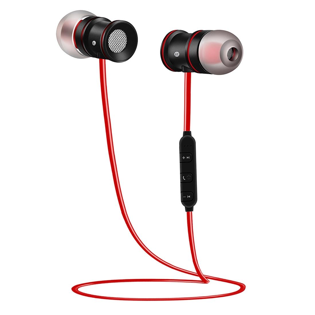 Waterproof Magnetic Sport With Mic Wireless Bluetooth V4.1 Red Earbuds