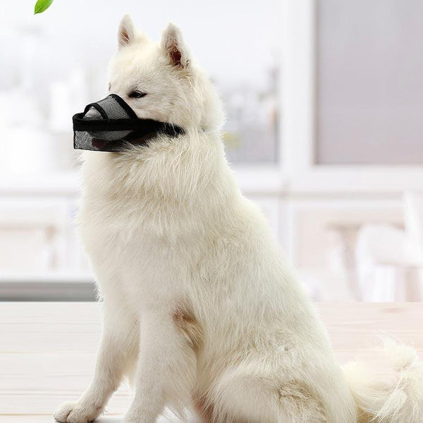 Dog Mouth Cover Anti Bite Mesh Dog Mouth Cover Medium And Large Dogs Anti Drop Mask L Gray Muzzles