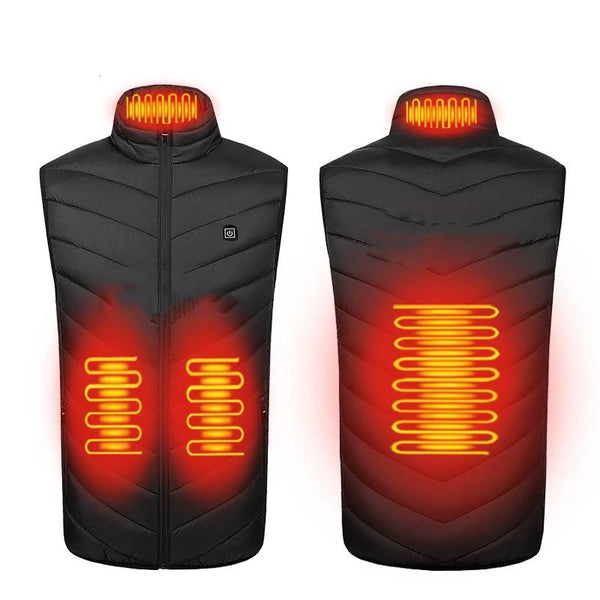 4 Area Single Control Usb Electric Heating Undershirt Intelligent Warm Vest Black Xxl Coats Jackets & Vests
