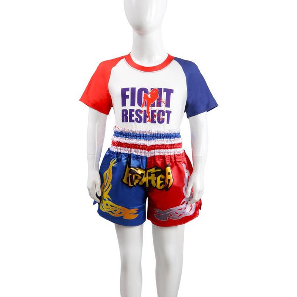 Kids Boxing Set Sparring Shorts And Tights Bright Green Fiht Red Blue Spliced M Gloves Boxing
