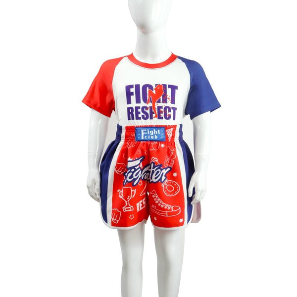 Kids Boxing Set Sparring Shorts And Tights Bright Green Fiht Red Blue Spliced M Gloves Boxing