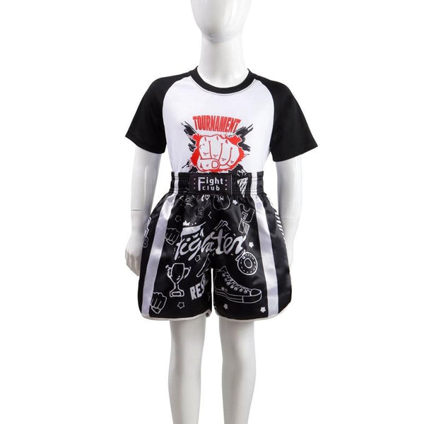 Kids Boxing Set Sparring Shorts And Tights Bright Green Fiht Red Blue Spliced M Gloves Boxing