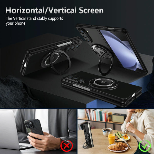 For Samsung Galaxy Z Fold4 5G Shockproof 360 Degree Rotating Case Blue Cases Covers & Skins