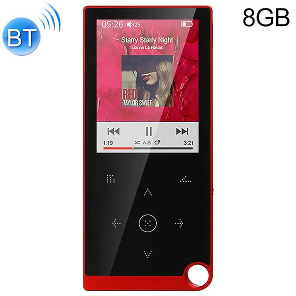 2.4 Inch Touch Mp4 / Mp3 Player 8Gb Memory Bluetooth E Book Alarm Timer Red Ipods & Mp3 Players