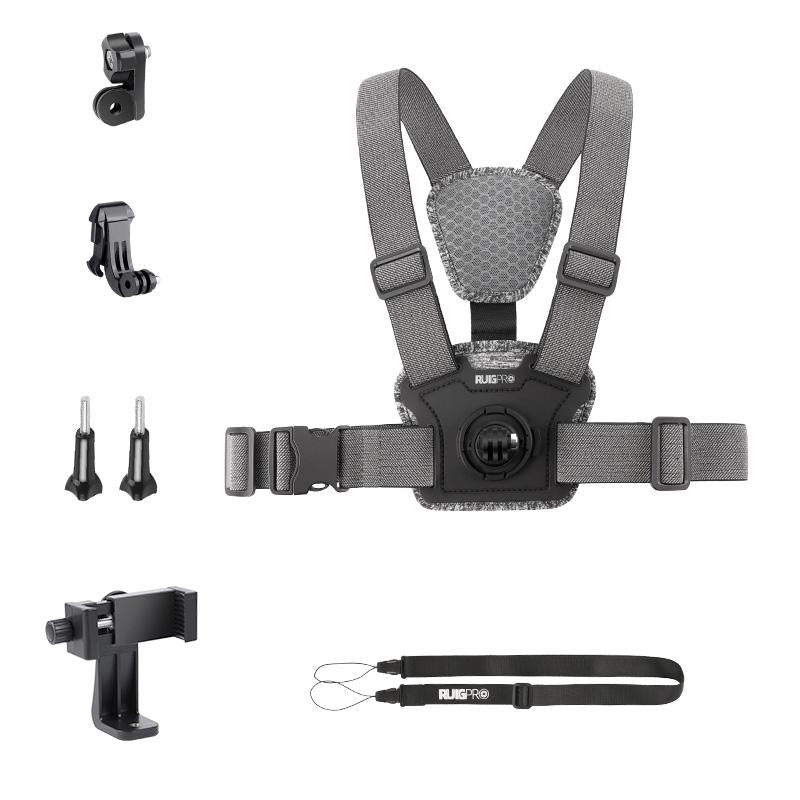 Chest Strap With Mount And Screw 6 In 1 360 Phone Clamp Straps & Hand Grips
