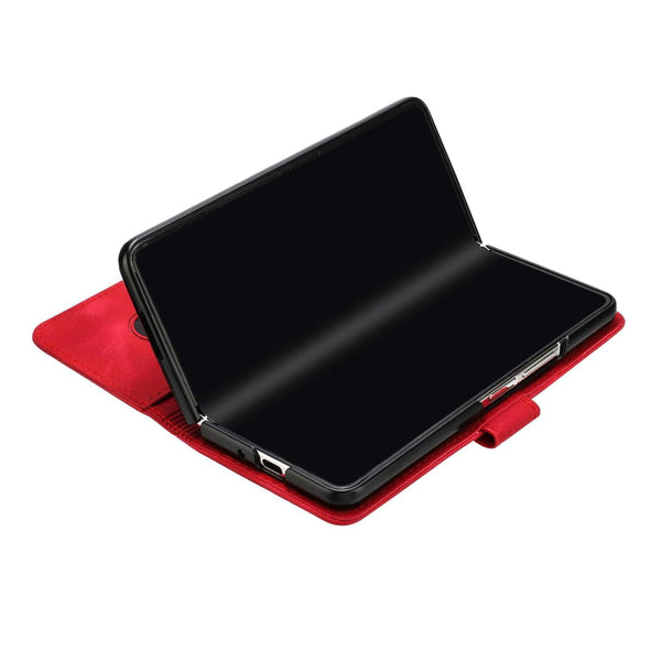 For Samsung Galaxy Z Fold4 5G Smooth Leather Phone Case Line Pattern Red Cases Covers & Skins