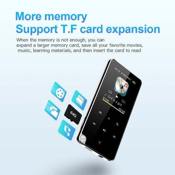 Bluetooth Mp3 Player 64Gb Capacity Black Ipods & Mp3 Players