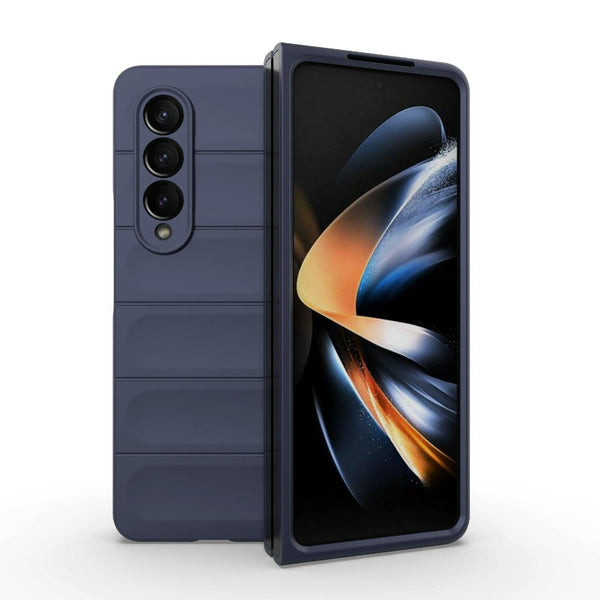 For Samsung Galaxy Z Fold4 5G Foldable Shockproof Phone Case With Magic Shield Slim Design Black Other Mobile Accessories