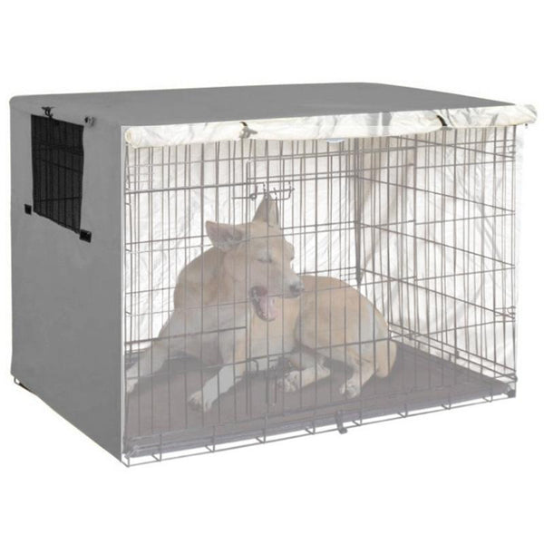 Outdoor Pet Cage Cover Oxford Cloth Dustproof Rainproof Sunscreen 124.5X79x84cm Grey Dog Cages