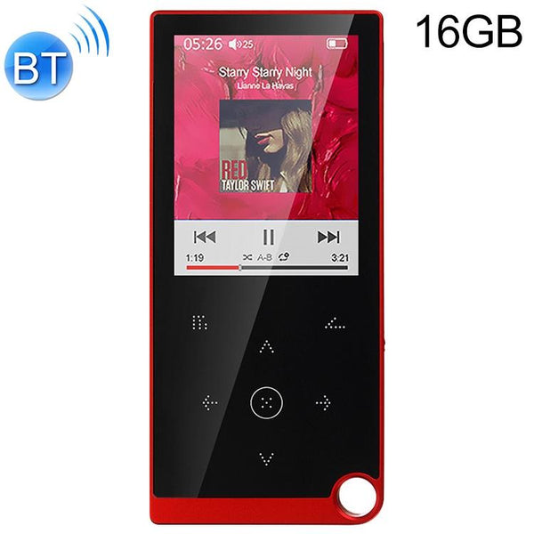 2.4 Inch Touch Mp4 / Mp3 Player 16Gb Memory Bluetooth E Book Alarm Timer Red Ipods & Mp3 Players