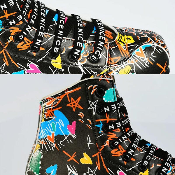 Unisex Graffiti Double Row Size 39 Flash Wheel White Roller Skates