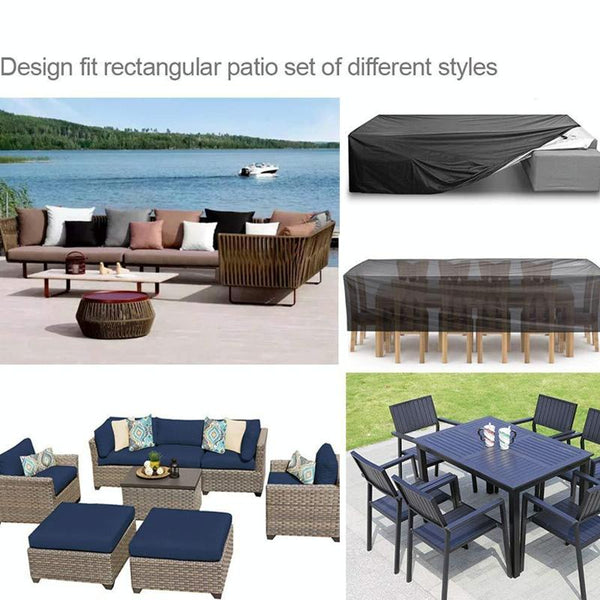 Waterproof Outdoor Furniture Cover Protects Table And Chairs From Dust Uv Rays 123X61x72cm Black Outdoor Furniture Covers