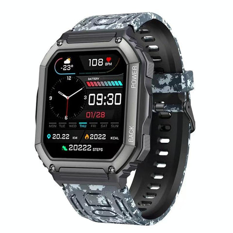 Waterproof Pedometer Sport Smart Watch Support Heart Rate Blood Pressure Monitoring Bt Calling Camouflage Black Smart Watches