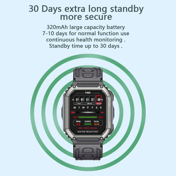 Waterproof Pedometer Sport Smart Watch Support Heart Rate Blood Pressure Monitoring Bt Calling Camouflage Black Smart Watches