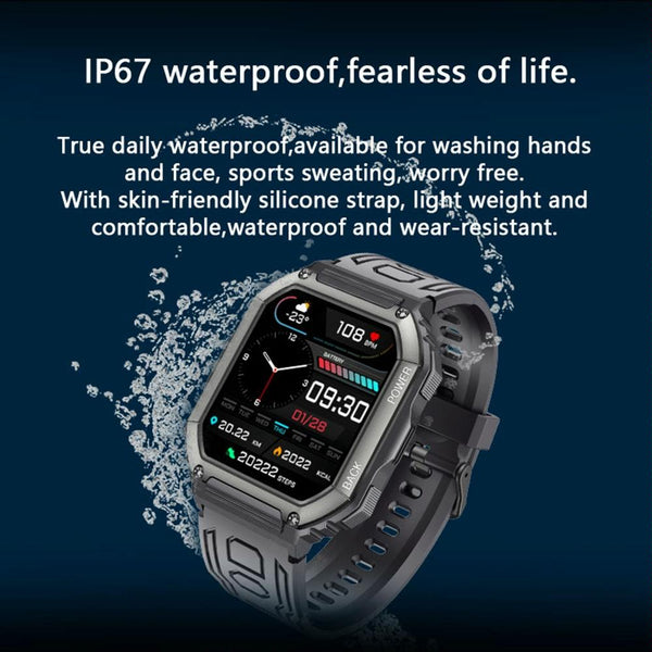 Waterproof Pedometer Sport Smart Watch Support Heart Rate Blood Pressure Monitoring Bt Calling Camouflage Black Smart Watches
