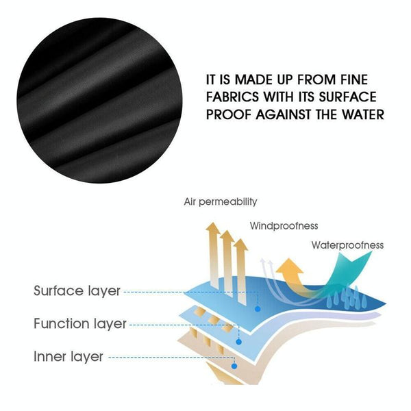 240X240x25cm Waterproof Dustproof Cover For Bathtub Pool Table & Chair Protects From Falling Leaves Black Outdoor Furniture Covers