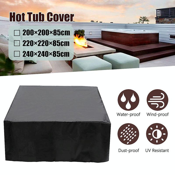 240X240x25cm Waterproof Dustproof Cover For Bathtub Pool Table & Chair Protects From Falling Leaves Black Outdoor Furniture Covers