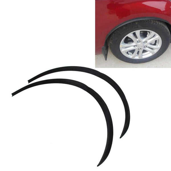 2 Pcs 45Cm Car Stickers Rubber Large Round Arc Strips Universal Fender Flares Wheel Eyebrow Decal Covers Black Striped 75 X 2Cm Decals & Stickers