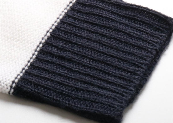 Striped Fashion Casual Pullover Dark Blue Size Jumpers & Cardigans