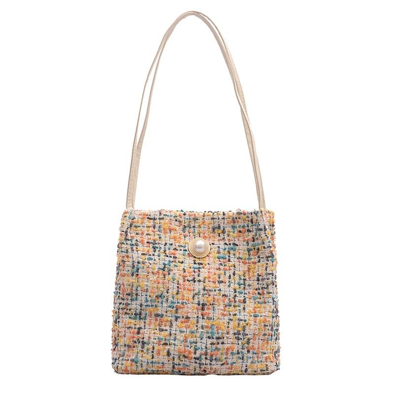 Black Woolen Knit Bucket Bag For Women Onesize Women's Bags & Handbags