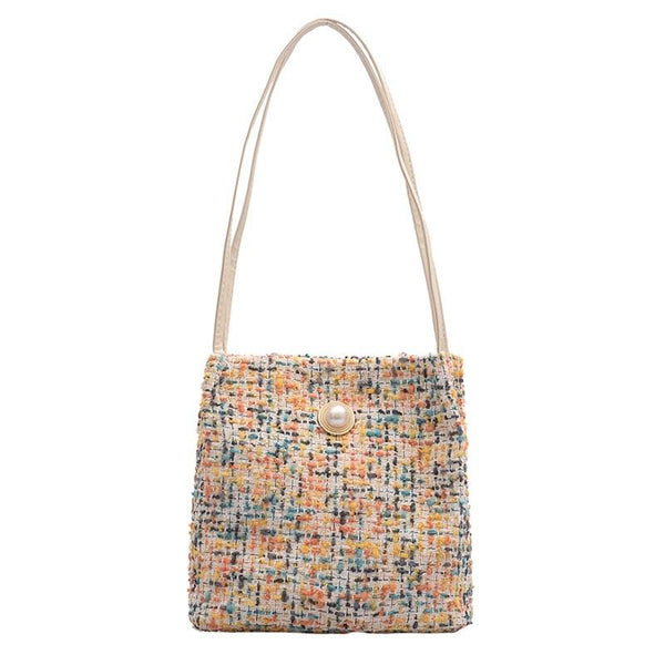 Black Woolen Knit Bucket Bag For Women Onesize Women's Bags & Handbags