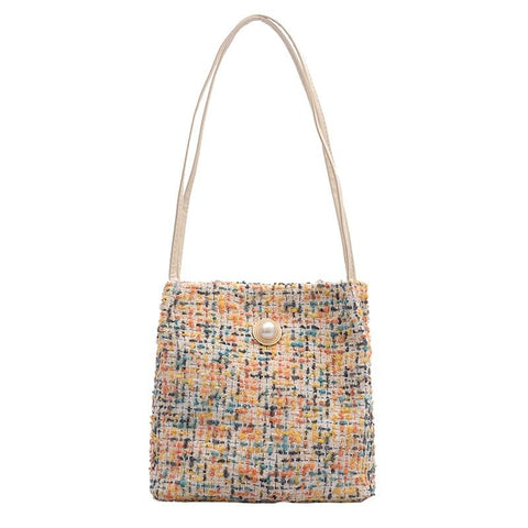 Black Woolen Knit Bucket Bag For Women Onesize Women's Bags & Handbags