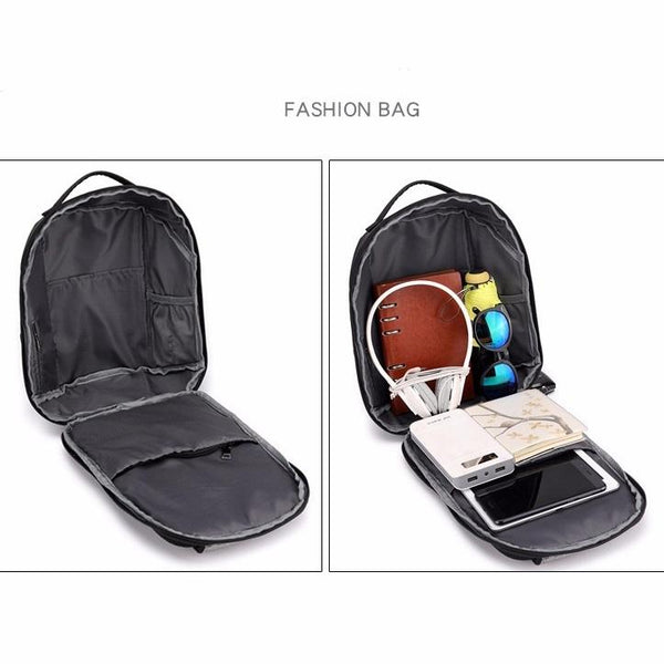 Versatile Oxford Shoulder Bag With Earphone Usb Gray Bags