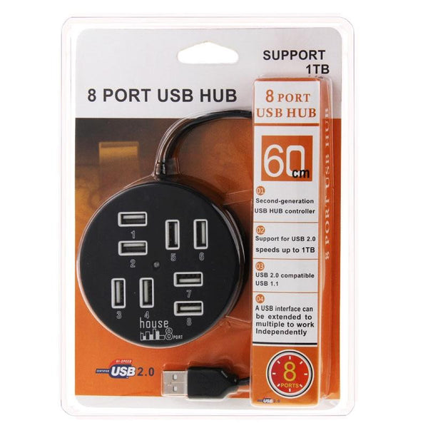 8 Port Usb 2.0 Hub For Laptop 60Cm Length 1Tb Hdd Support Usb Cables Hubs & Adapters