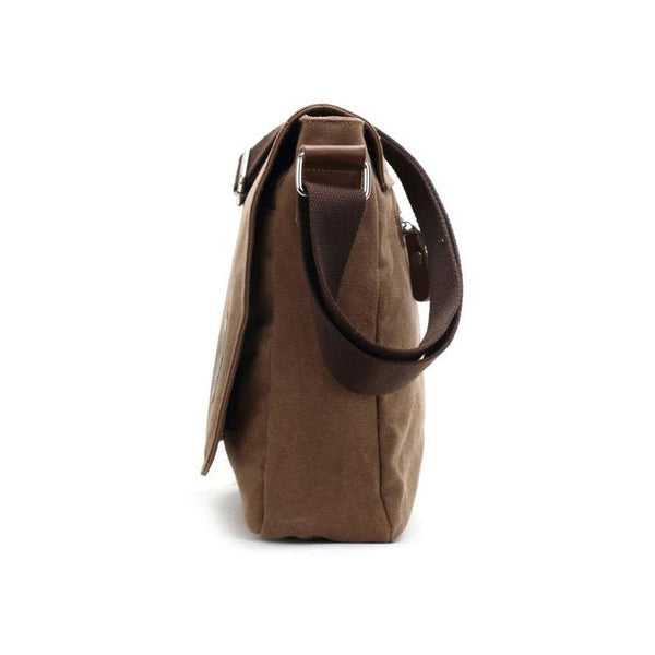 Men Canvas Shoulder Bag Versatile Crossbody Messenger Black Bags