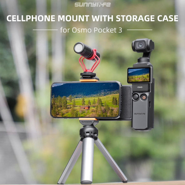 Phone Clamp Holder With Storage Case For Dji Pocket 3 Audio And Video Accessories Camera Cases Bags & Covers