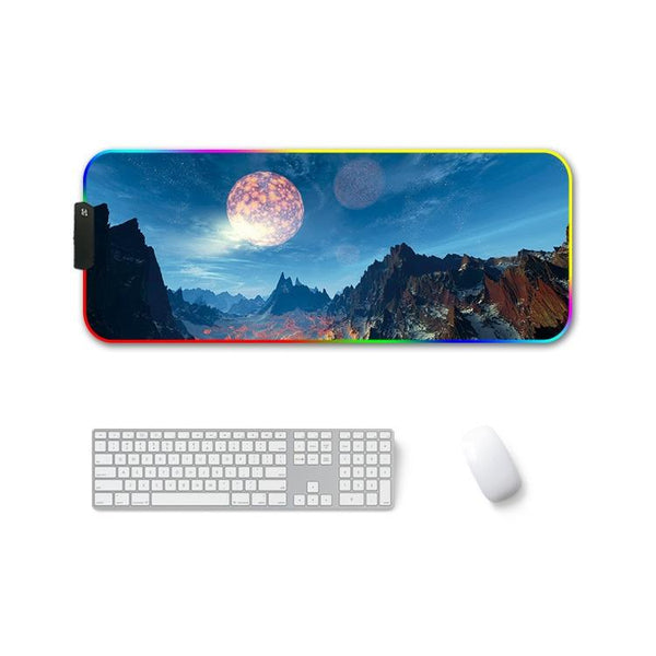 Rgb Non Slip Mouse Pad With Thermal Transfer Snow Peak Mouse Pads & Wrist Rests