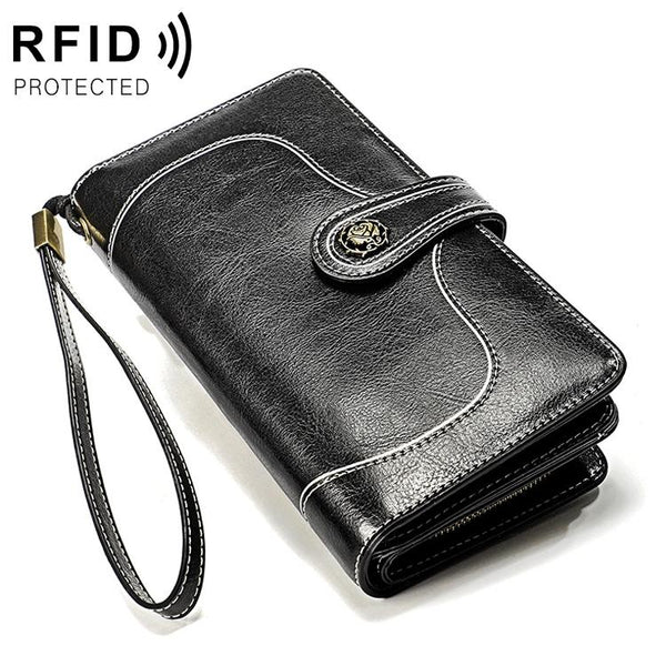 Women Rfid Wallet With Card Slots Compact Design Black Wallets