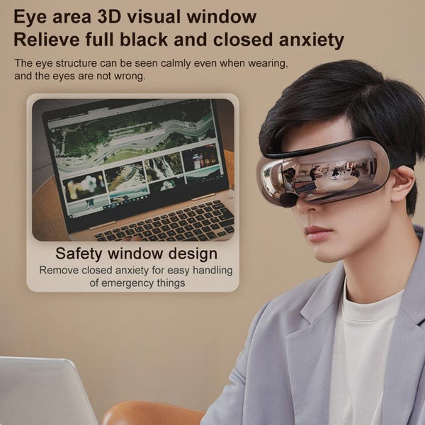 Smart Eye Massager With Hot Compress Air Pressure & Vibration Black Massagers