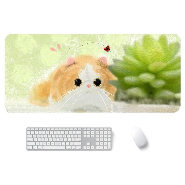 Parallel Waterproof Cartoon Mouse Pad Non Slip Design Yellow Cat Mouse Pads & Wrist Rests