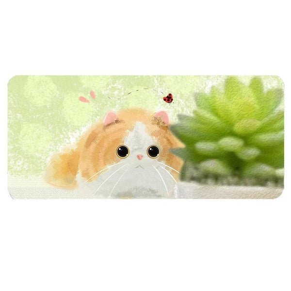 Parallel Waterproof Cartoon Mouse Pad Non Slip Design Yellow Cat Mouse Pads & Wrist Rests