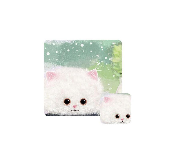 Parallel Waterproof Cartoon Mouse Pad Non Slip Design Yellow Cat Mouse Pads & Wrist Rests