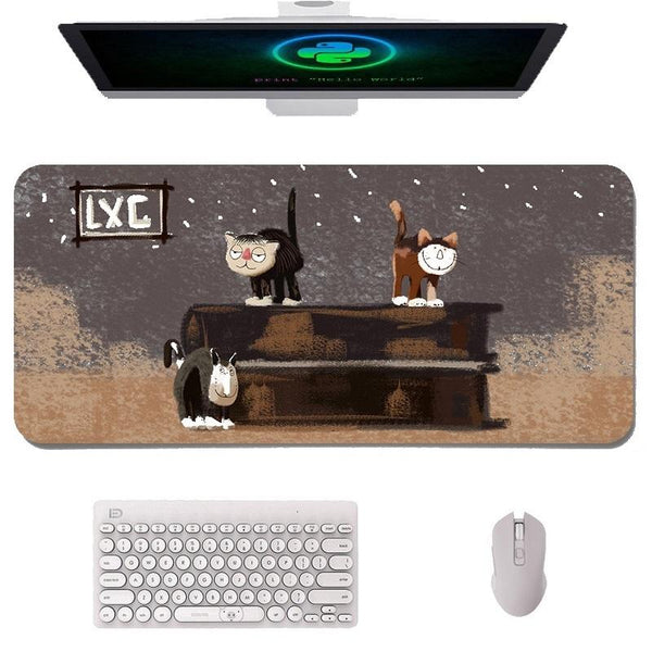 Parallel Waterproof Cartoon Mouse Pad Non Slip Design Yellow Cat Mouse Pads & Wrist Rests