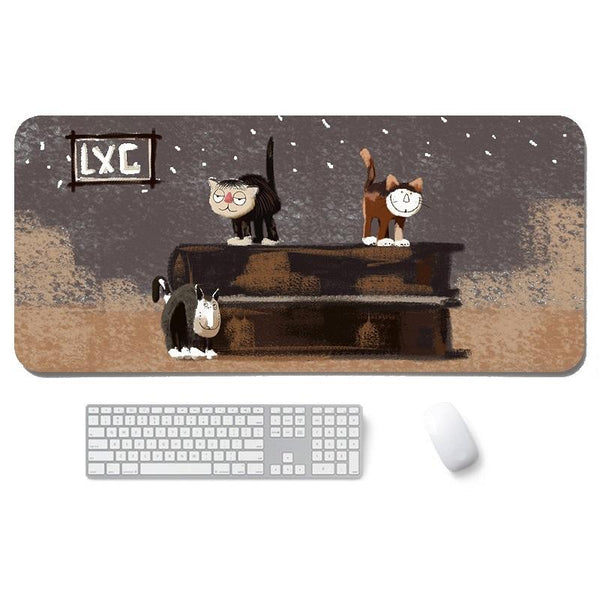 Parallel Waterproof Cartoon Mouse Pad Non Slip Design Yellow Cat Mouse Pads & Wrist Rests