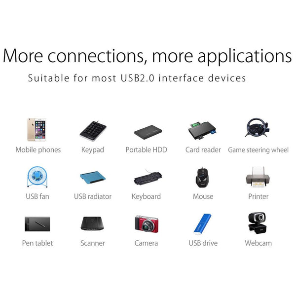 Usb 2.0 Desktop Hub With Micro Cable And Power Supply Usb Cables Hubs & Adapters